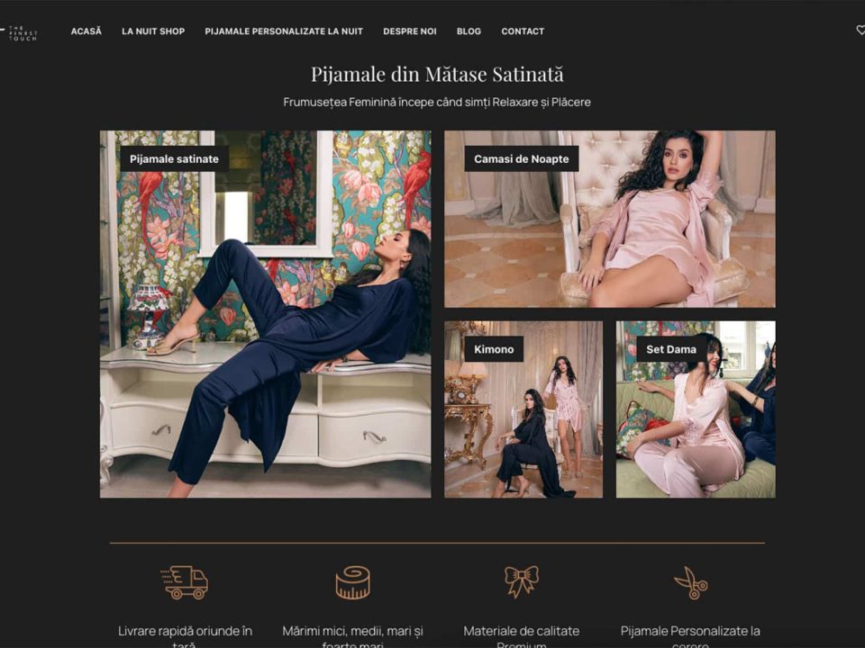 A website design for a women's clothing store.